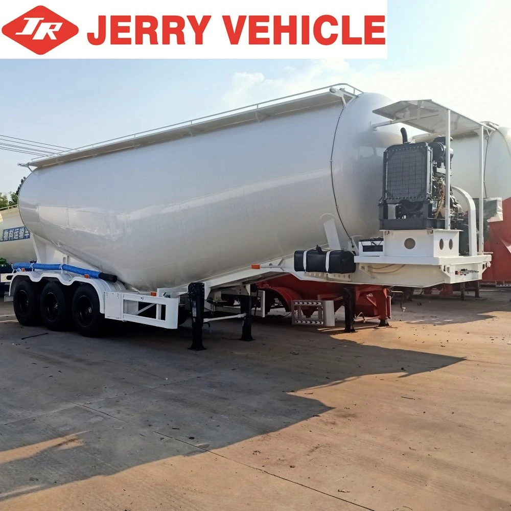 Best Price 3 Axle 30/35/40/45 Cbm Bulk Cement/Powder/Fly Ash/Flour Transport Tank Tanker with Air Compressor Truck Semi Trailer