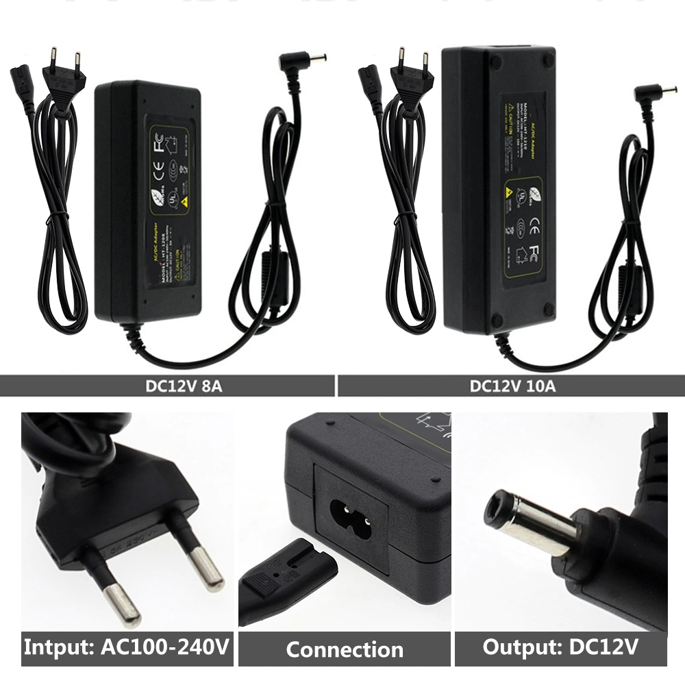 DC12V Adapter AC100-240V Lighting Transformers Output DC12V 1A 2A 3A 5A 6A 8A 10A EU / Us Plug Power Supply for LED Strip