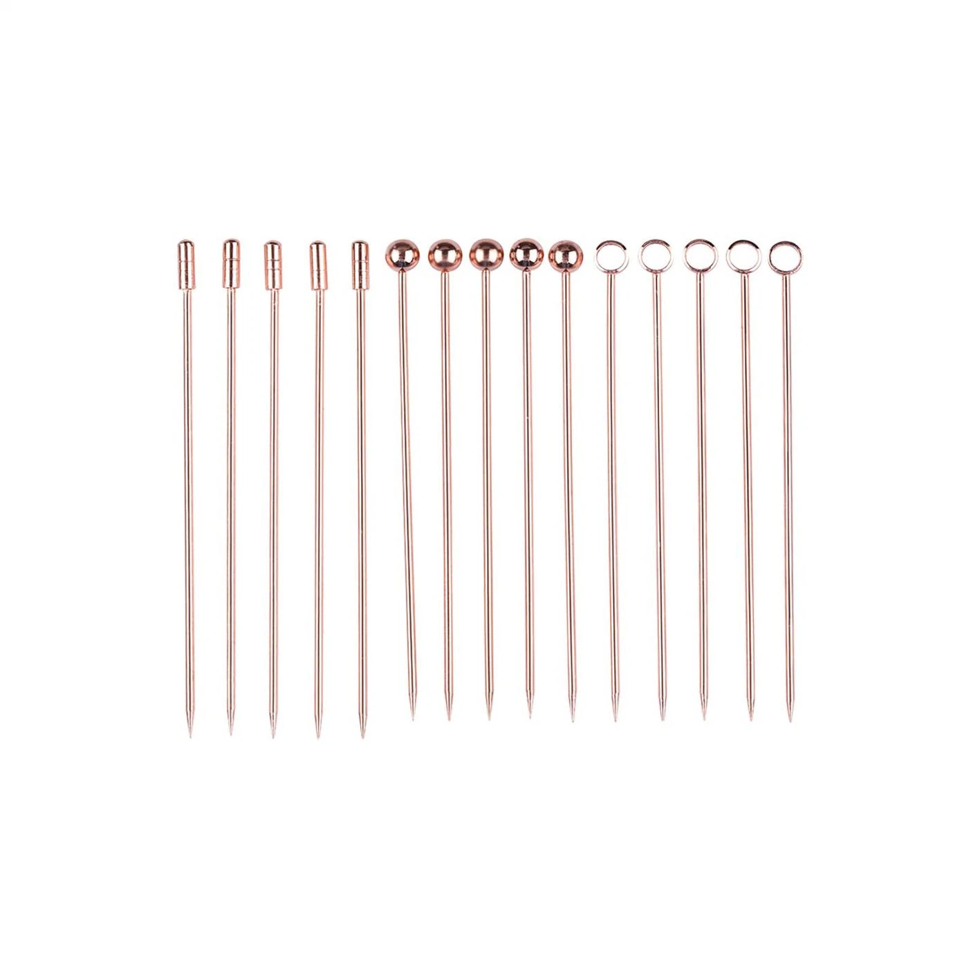 Rose Gold Stainless Steel Reusable Martini Picks Set Cocktail Picks