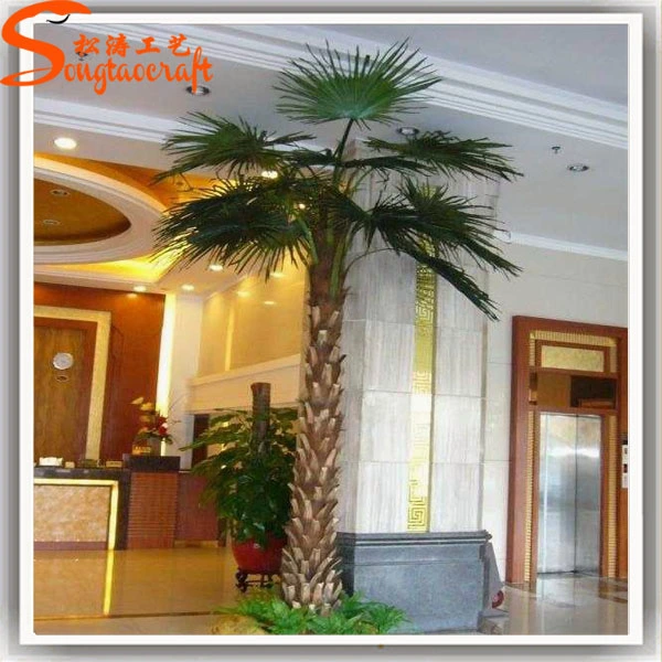 Market Decoration Fiberglass Artificial Autumn Palm Plants Tree