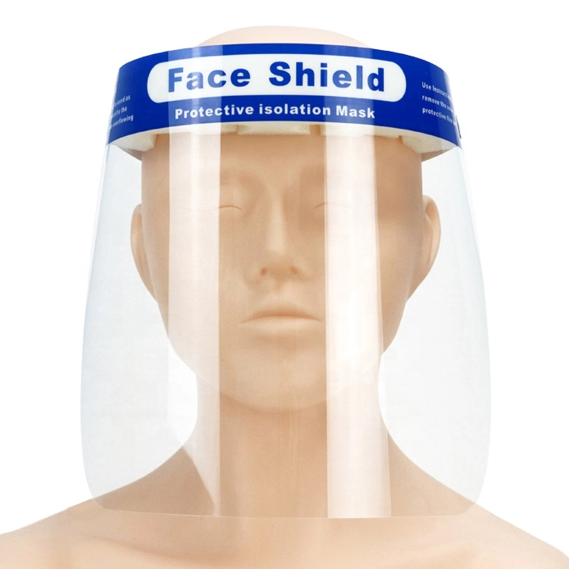 Protection anti-buée en plastique pour la face avant anti-gouttes en PET anti-éclaboussures Masque de visage avec bouclier transparent