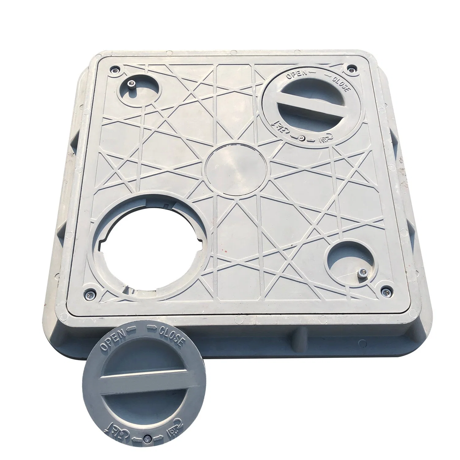 600X600mm C/O 450X450 Rubber Fiberglass Manhole Cover with Frame