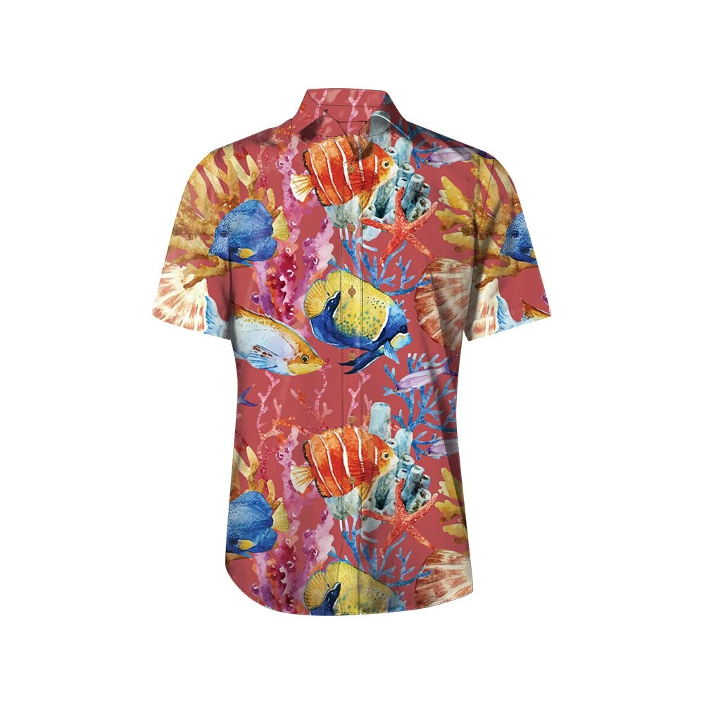 2023 High quality/High cost performance  Customized Printing Casual Plus Size Promotional Men Hawaiian Shirt