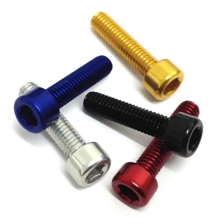 Titanium Rainbow Anodized Screw Professional Aluminum M3 Red Gold Colored Screws Full Thread Customer Special Nuts