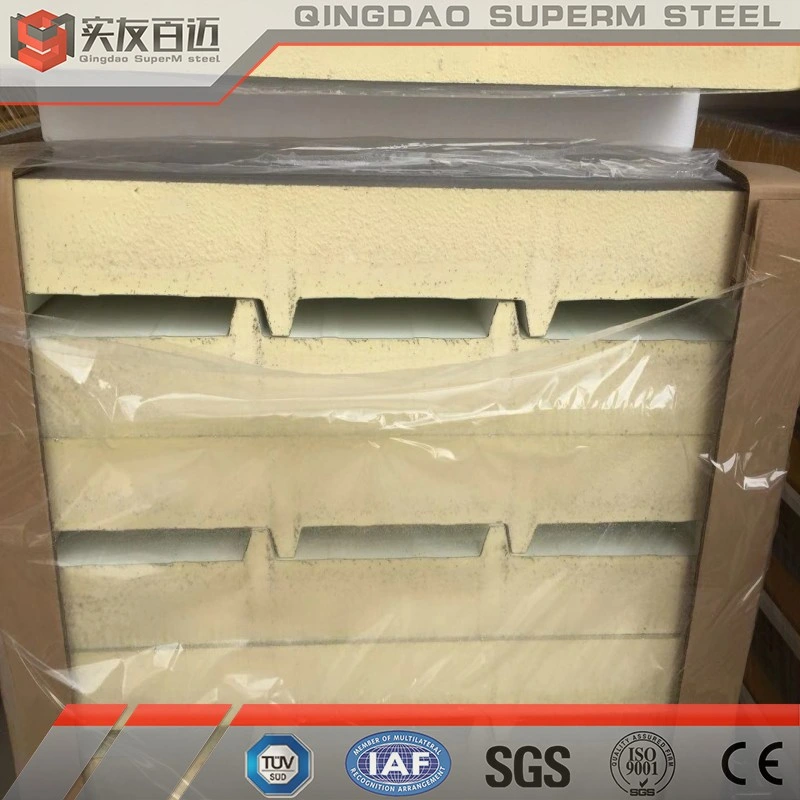 50mm/75mm/100mm/120mm/150mm/200mm Wall/Roof Insulated EPS/Rockwool/ Glass Wool/PU/Polyurethane/PIR Foam Building/Construction Materials Sandwich Panels