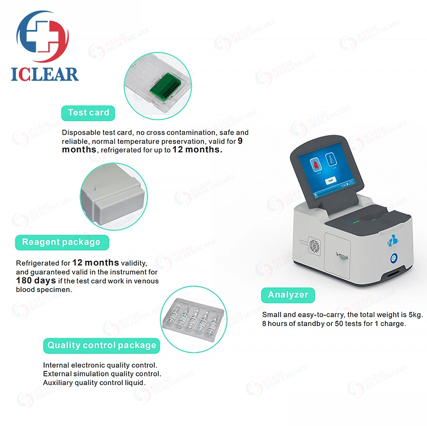 Whole Blood Poct Veterinary Portable Blood Gas Analyzer