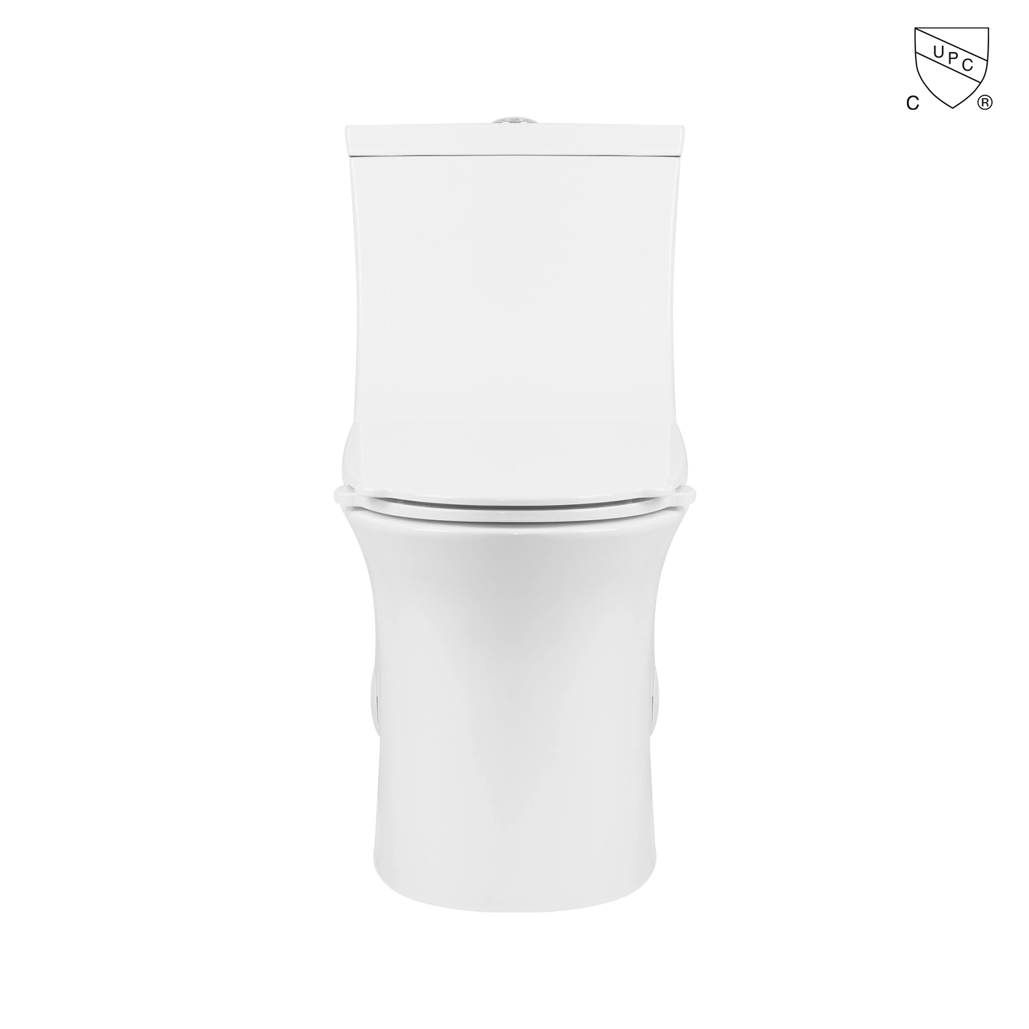 Bathroom Ceramic Sanitary Ware Cupc Certified Porcelain S-Trap Elongated White Skirted One-Piece Toilet Seat with Water Tank