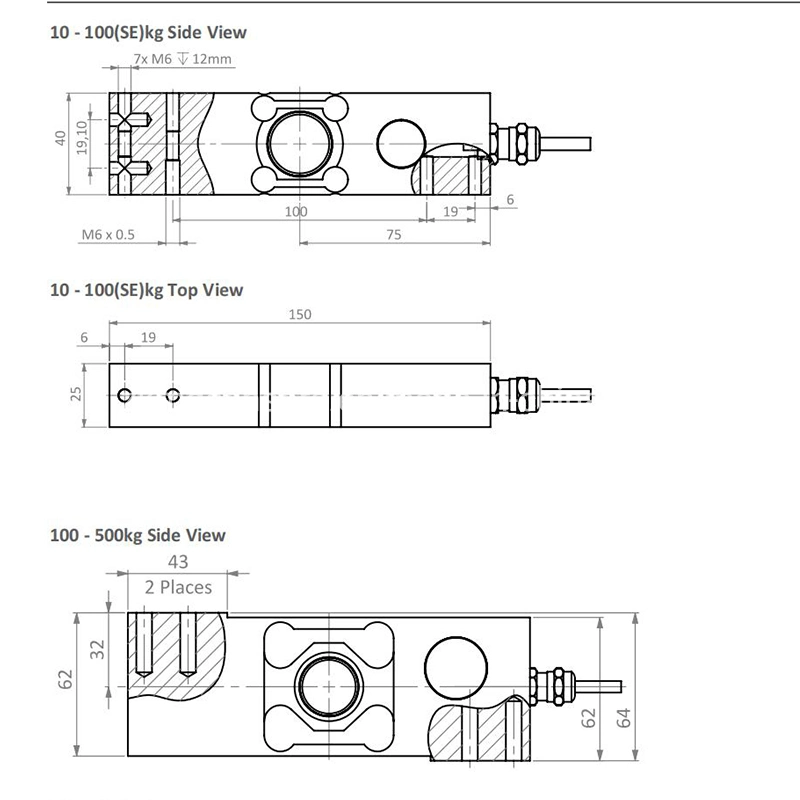 Zemic Bm6g Type 10kg-500kg Single Point Load Cell