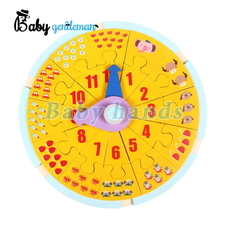 OEM ODM Educational Wooden Clock Puzzle Toys for Baby Z14061K