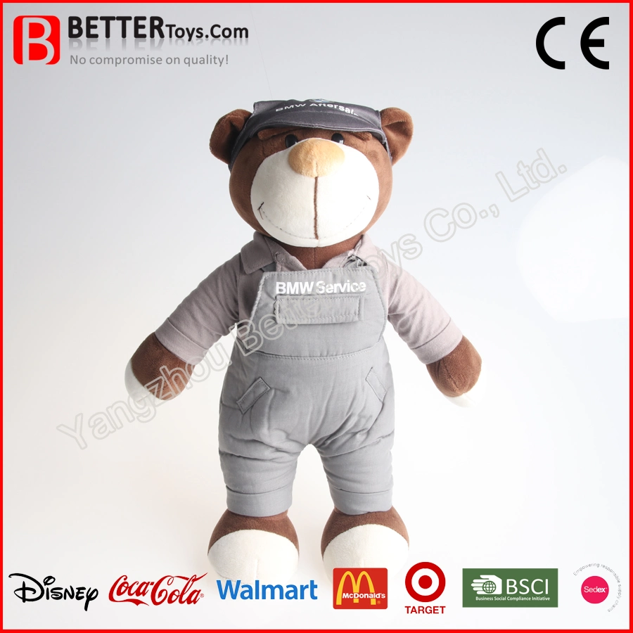 Direct Factory New Design Soft Cute Plush Stuffed 4s Store Locomotive Dress Teddy Bear Toy