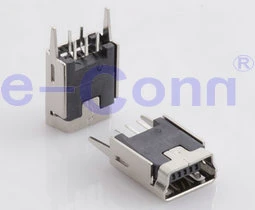 Mini USB B Type Female Verticle DIP Recceptacle Conn