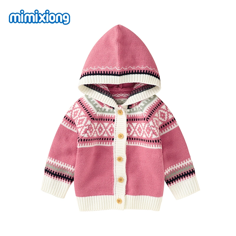 2023 Multi-Color Stitching Ethnic Elements Baby Knitted Coat