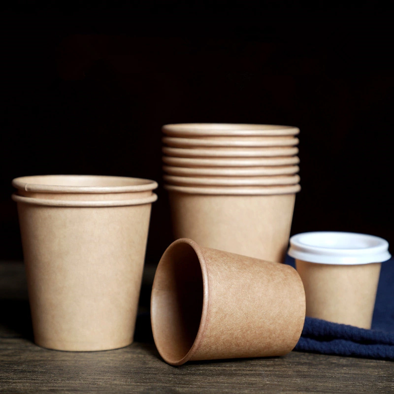 100PCS/Pack 6oz 180ml Disposable Paper Cup Office Coffee Cup Paper Cup for Hot Drinking Party Supplies Exclusively for Customization