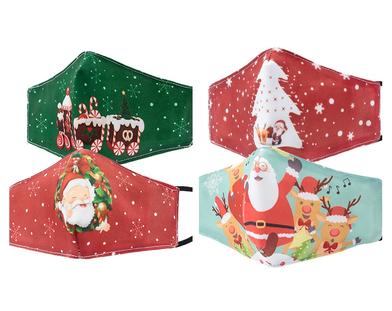 Christmas Design Funny Printing Kids Washable Cloth Face Mask