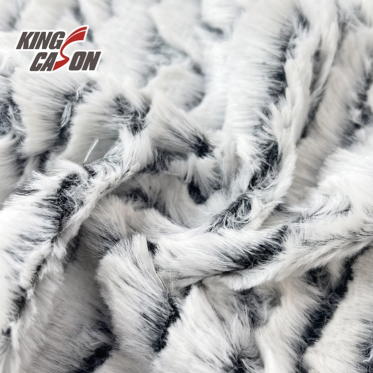 Kingcason Custom Weight 100% Polyester Anti-Pilling Back Printed Rabbit Fake Fur for Winter