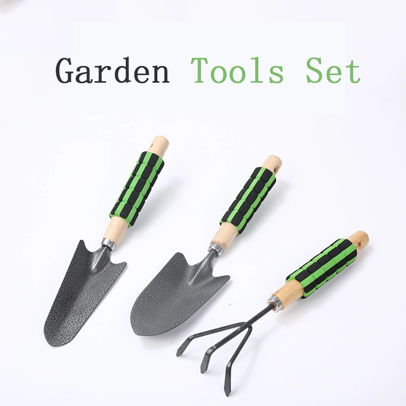 Hot Sale Green Rake Shovel Fork Basic Garden Tool Set for Weeding