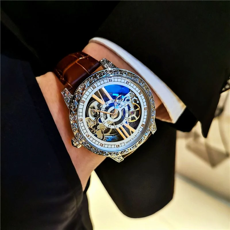Tourbillon Automatic Mechanical Watch Brand Luxury Fashion Handsome Waterproof Luminous Watch.