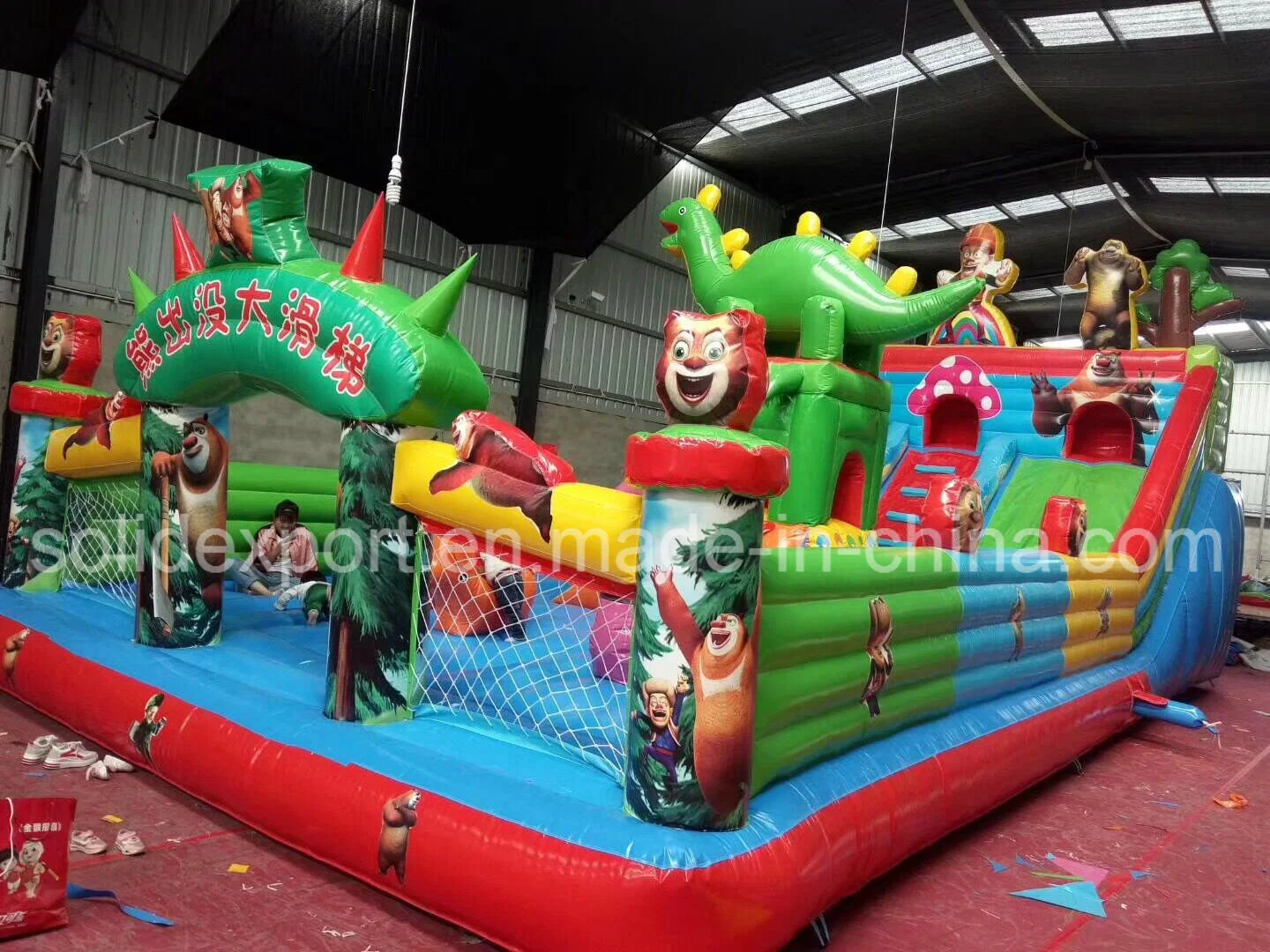 Cartoon castillo inflable juegos hinchables Atracciones Parque de atracciones hinchables