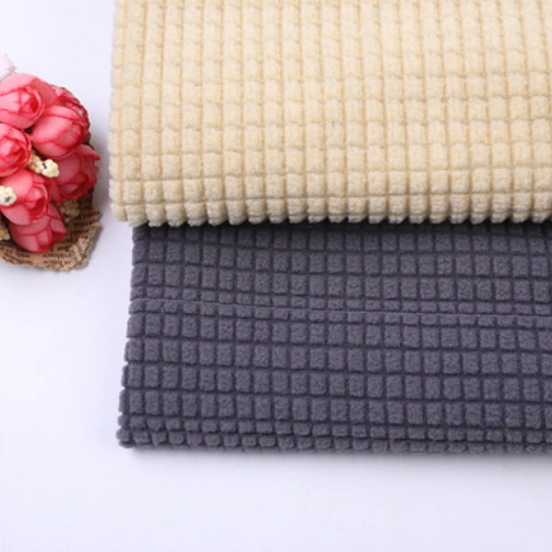 China Factory Textile Outdoor Fabric Polyester Spandex Jersey Knitting Plaid Jacquard Polar Fleece Fabric Ribstop Polar Fleece Fabric for Outwear Coat Jacket