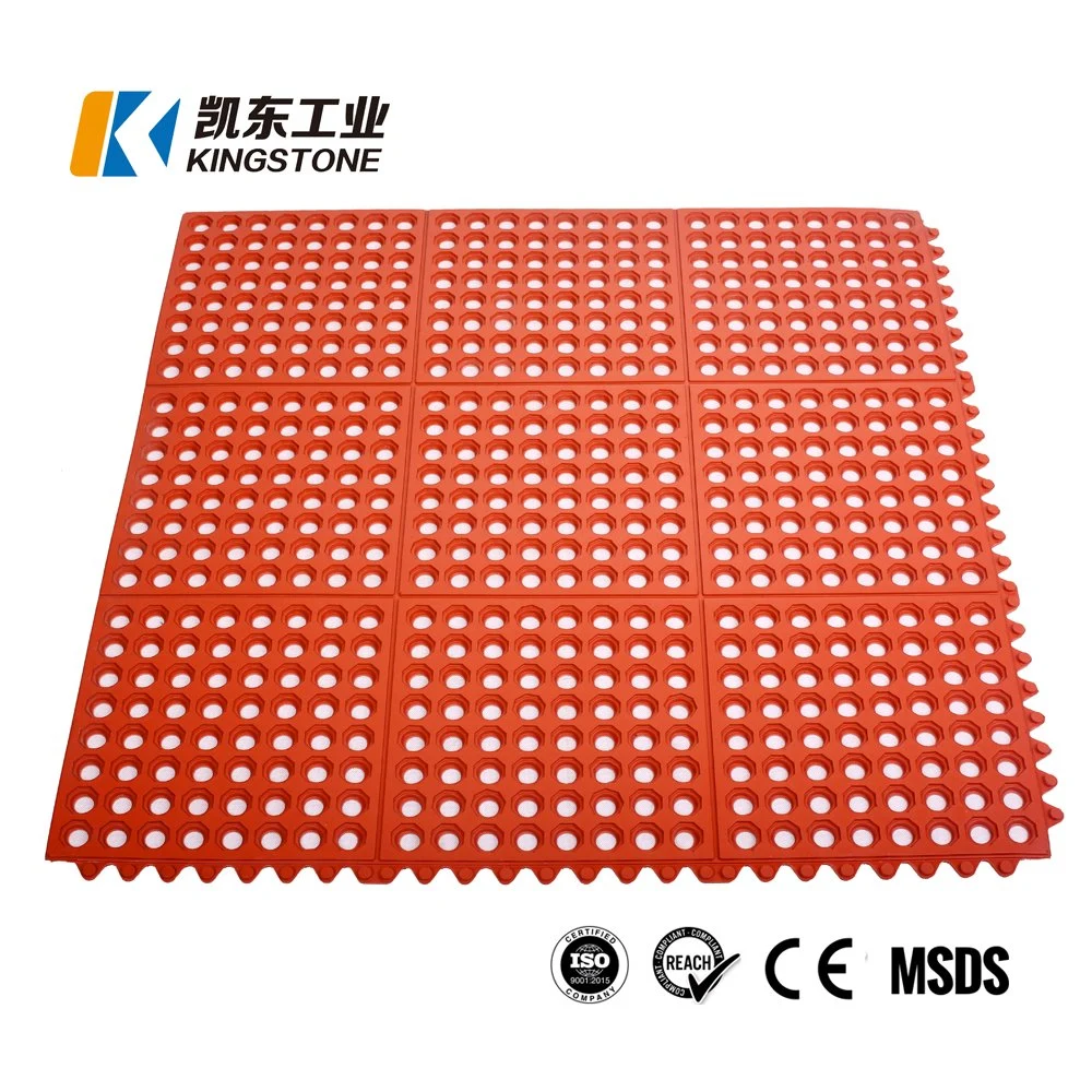 Commercial Hollow Safety Anti Slip Rubber Interlocking Kitchen Floor Tiles