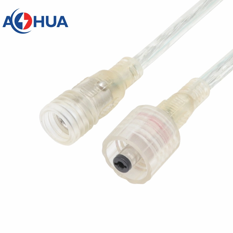 Aohua Factory Sales Waterproof DC Connector 5.5*2.1 5.5*2.5mm Type Pre-Molded Male and Female Plug with 20AWG Cable for 12V 24V Power Adapter