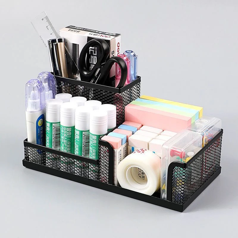 Metall-Netz Stationery Lagerung Organizer Stifthalter Schreibtisch Organizer Startseite Bürobedarf