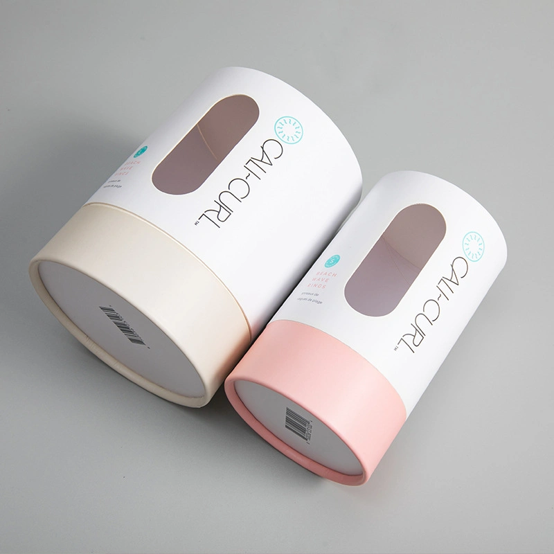 Embalagem cosmética com tubo de papel colorido de tubo redondo com Janela transparente em PVC
