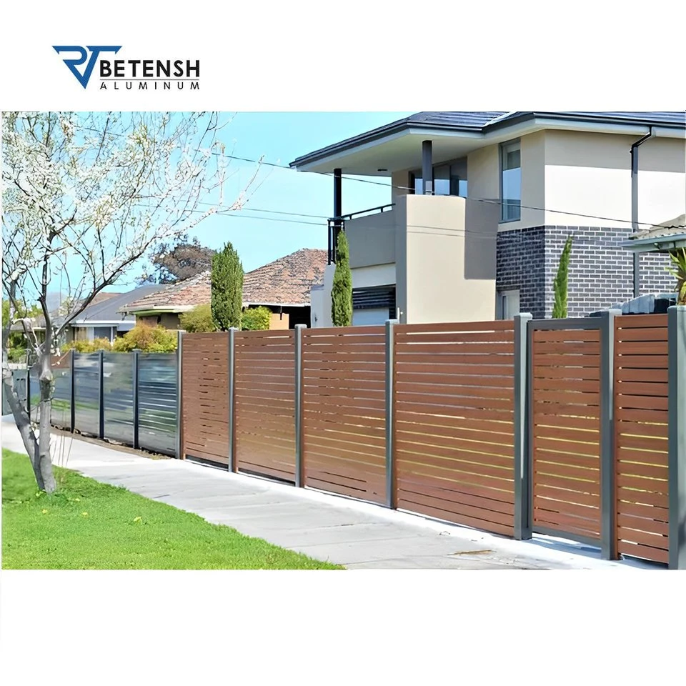 Eco Friendly Aluminum Balcony Privacy Fence Profile Louver Frame Horizontal Slat Fencing for Garden/Villa/Driveway Gate/Walkway Gate/Door