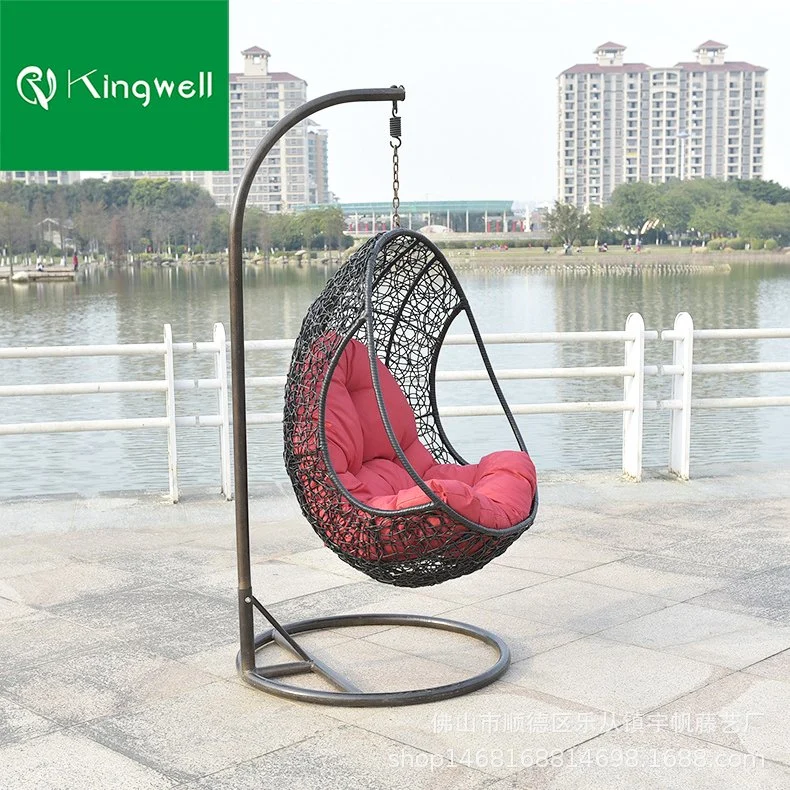 Muebles de exterior Metal Ratán Swing Chair Patio Colgante Chair con Estructura fuerte