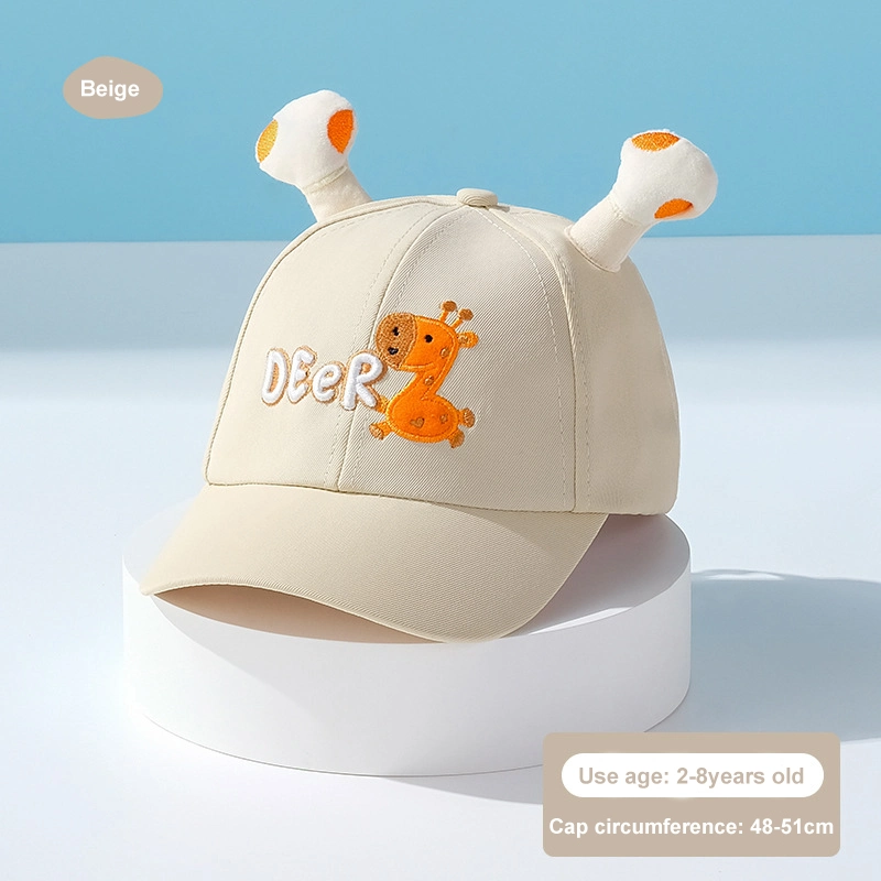 Chapeaux pour bébés de haute qualité, mignons, avec motif girafe à six panneaux, casquette de baseball moderne pour enfants