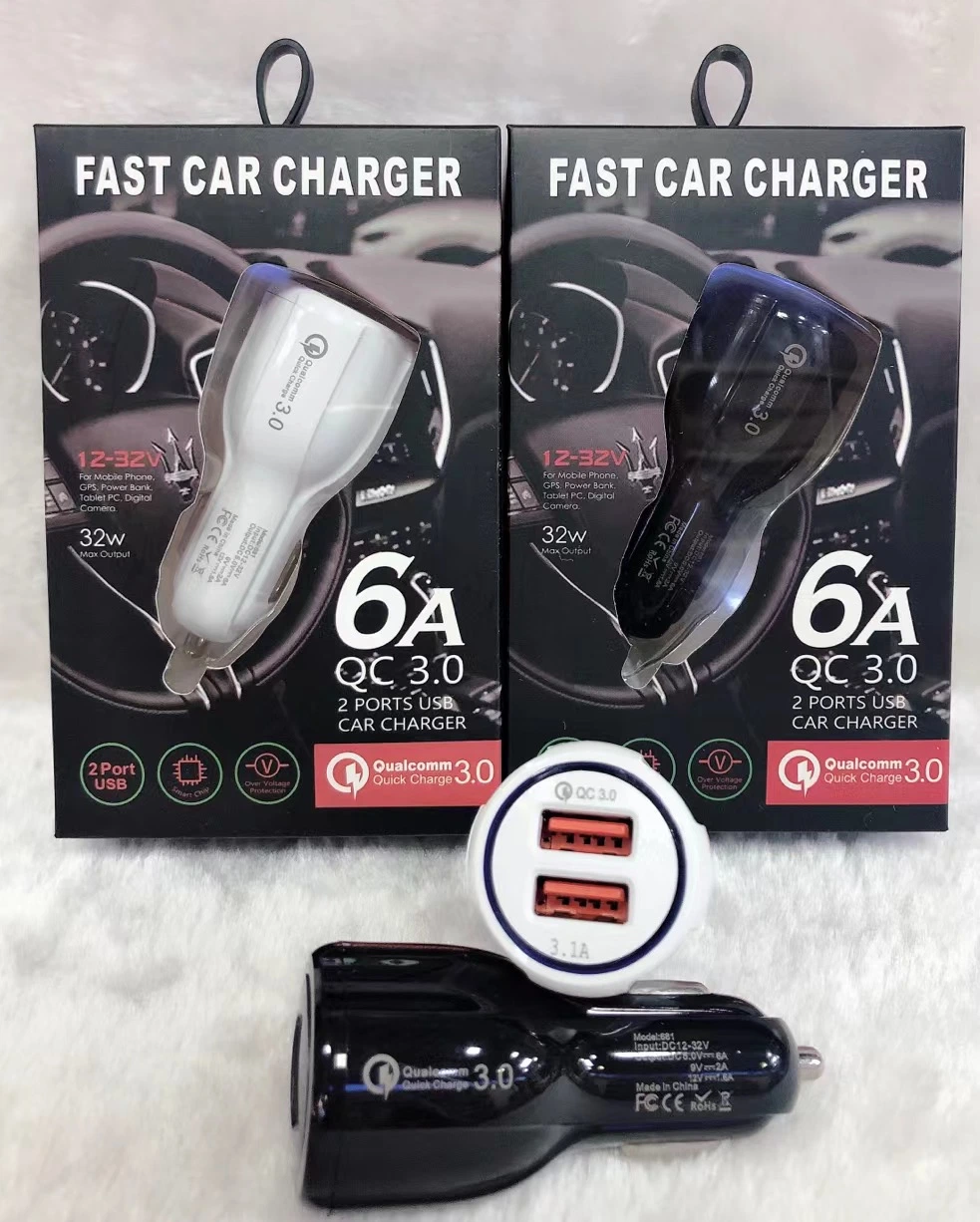 Quick Charge 3.0 Car Charger for Mobile Phone Dual USB Car Charger Qualcomm QC 3.0 Fast Charging Adapter Mini USB Car Charger