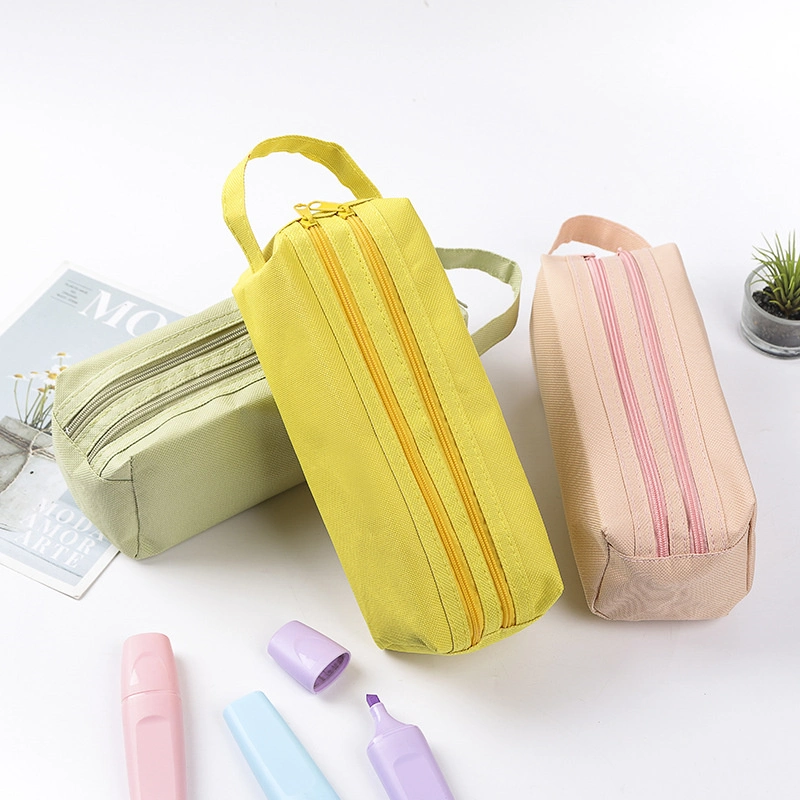 New Double-Layer Oxford Pen Bag Portable Large Capacity Pencil Bag