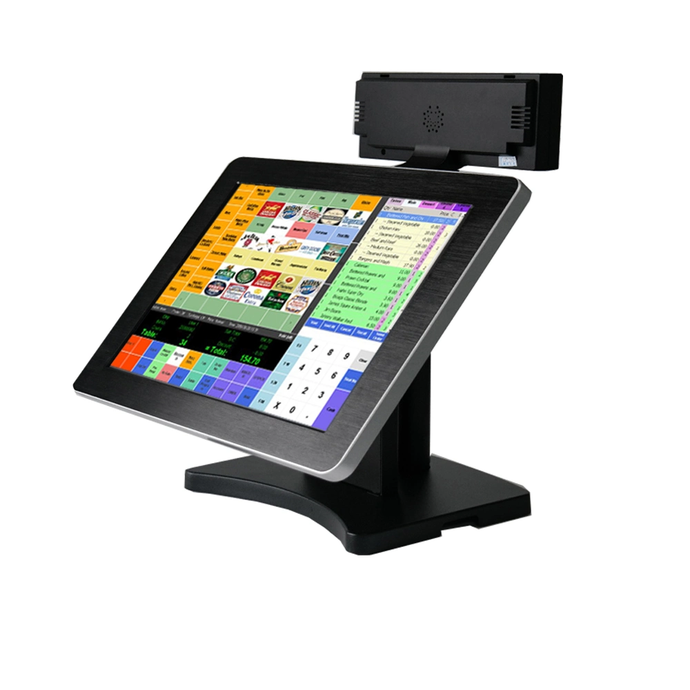 البيع بالتجزئة Supermarket Dual Display All One Touch Screen Cash Register نظام POS مقاس 12 بوصة