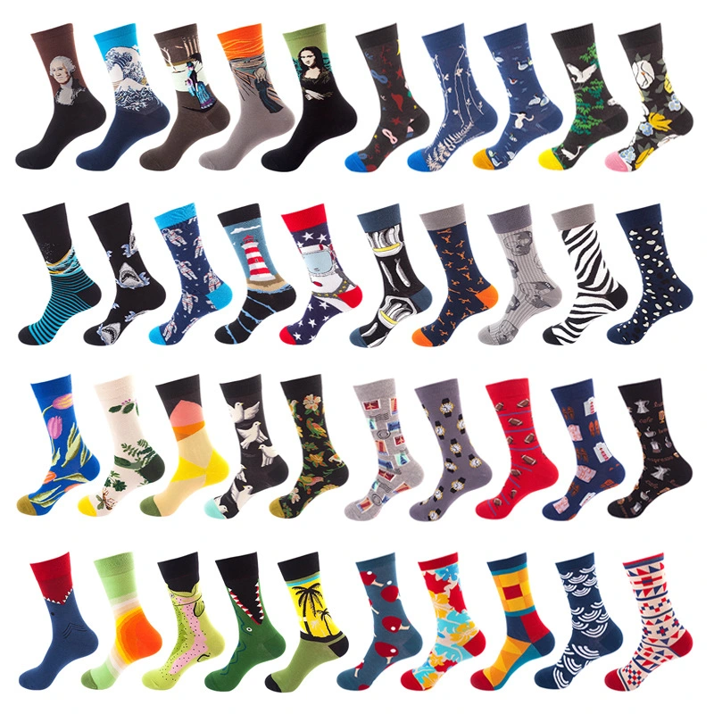 Custom Dress Crew Cotton Happy Colorful Casual Socks