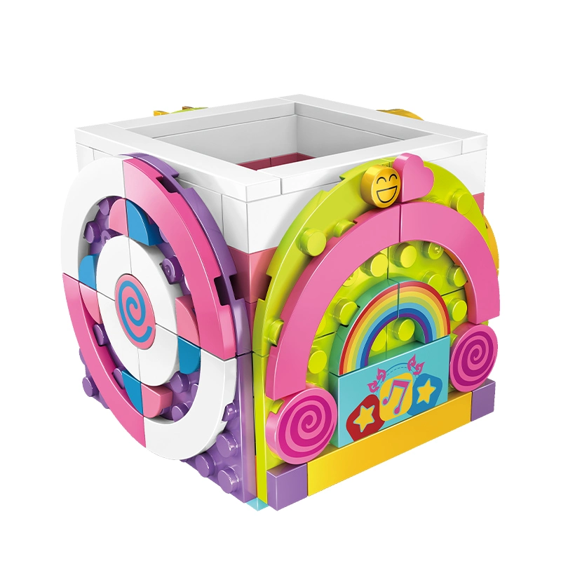 Woma juguetes niños maestros día regalos de Navidad Sorteo de supermercado Rainbow Rack Bolígrafo de plástico titular Conjunto de bloques de construcción de ladrillos