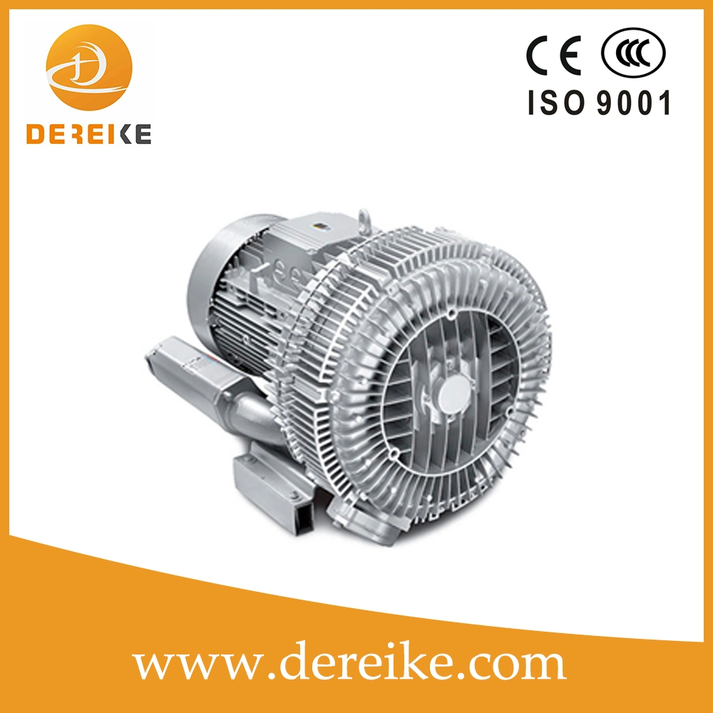 Dereike Double Stage High Air Flow Side Channel Blower Ring Vacuum Pump Dhb 920c 12D5 12.5kw for Dust Collection and Material Handing and Pneumatic Conveying