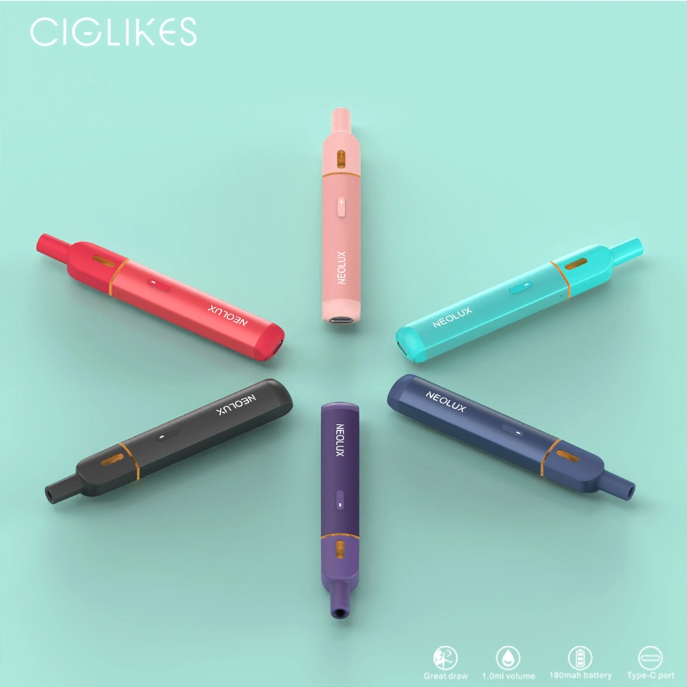 Ciggosta de cigarros de ponta alta D10 Neolux caneta descartável estilo cerâmica Wick Vape Cigarros descartáveis extra de Vape Mod. Fume uma vez