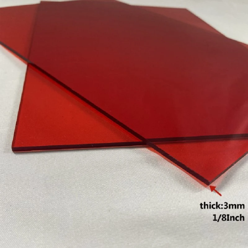 Red Clear Plastic Sheet Color ABS Plastic Sheet,Red Acrylic Sheet ABS Materials Plexiglass Sheet with Protective Paper for Handcrafts Signs Photography Painting