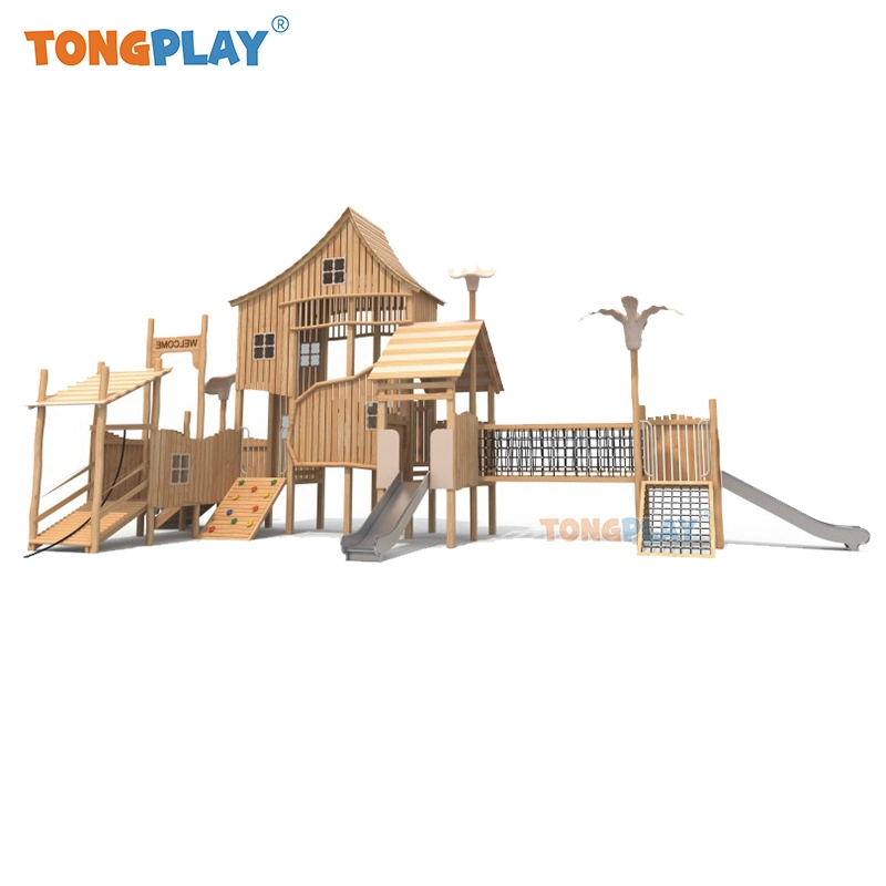 Wooden Playground Equipment Outdoor Playground Climbing Wall Kids Games Recreational Equipment