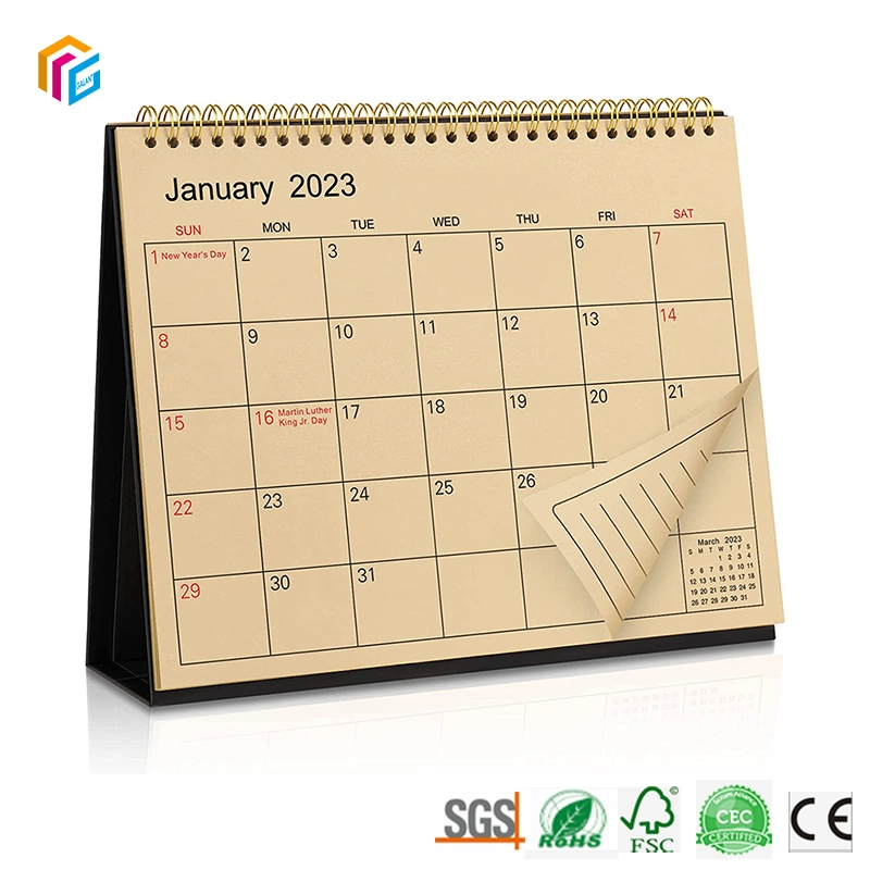 Custom Coloring Printed Wall Calendar Cute Inspirational Daily Calendar Planners Ptinting High quality/High cost performance  Desk Calendar for Office