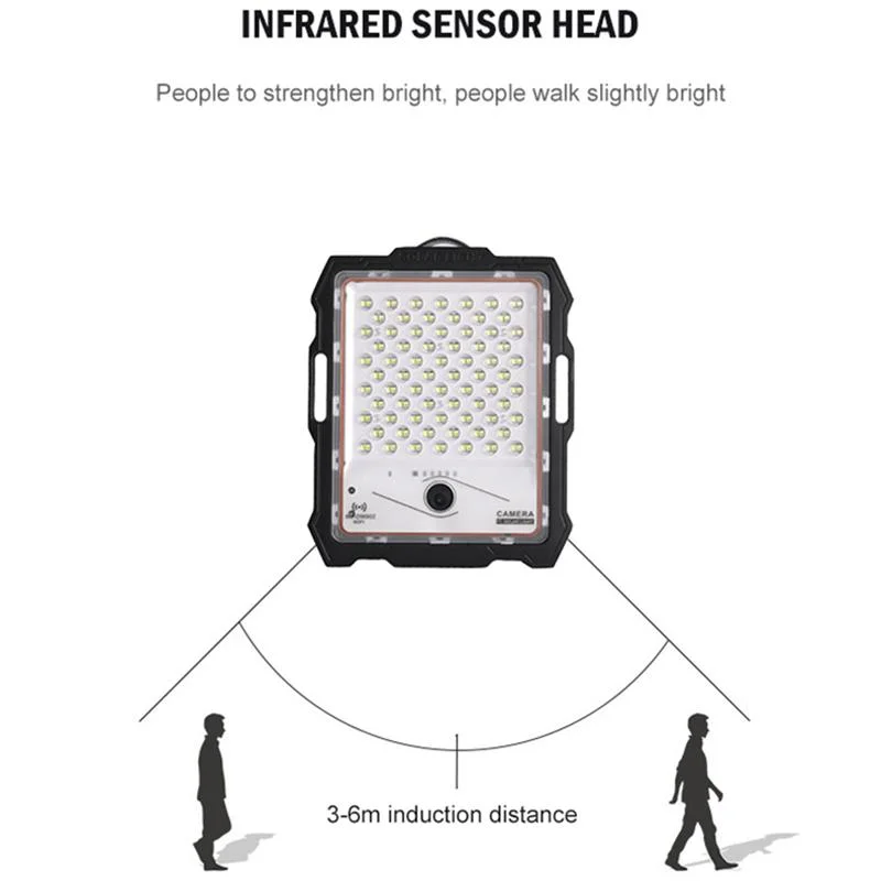 Integrated Solar Flood Light LED 400 Watt with CCTV Floodlight Camera