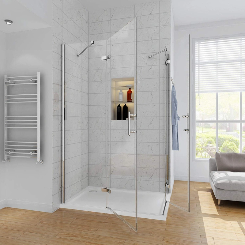 Bathroom Enclosure Folding Tempered Glass Shower Door
