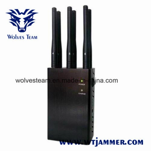 6 Antenna Black Portable WiFi 3G 4G 5g Mobile Phone Signal Jammer