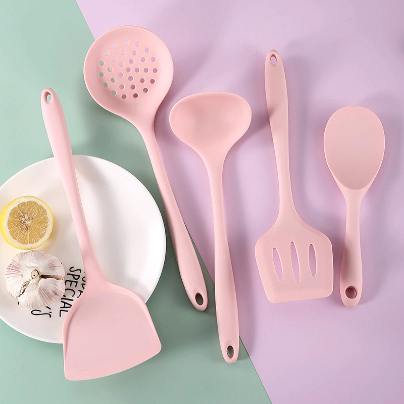 Eco-Friendly 5 Pieces Cooking Soft Culinary Kitchen Silicone Utensil Set