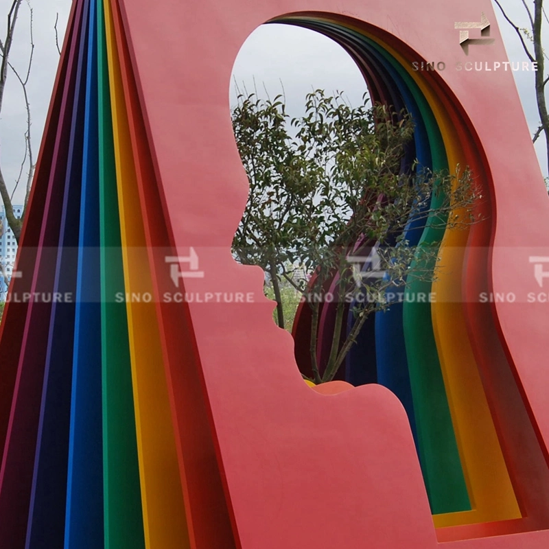 Creative Color Painted Stainless Steel Human Brain Sculpture