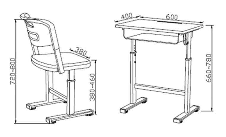 Wooden School Desk with School Chair for Student Furniture