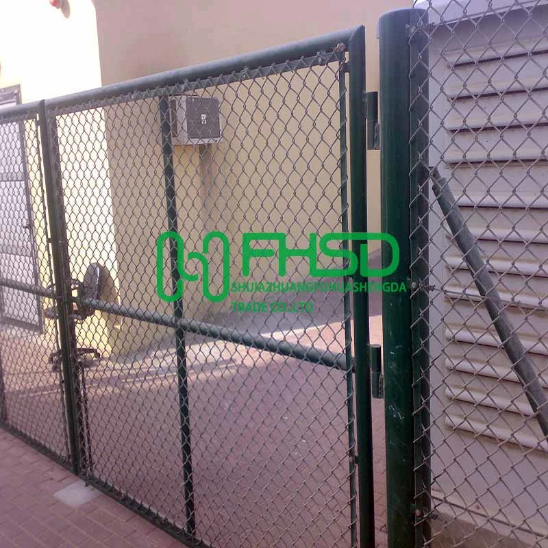 Galvanized PVC Coated Customize Chain Link Fence Gates, Chain Link Wire Mesh Fence