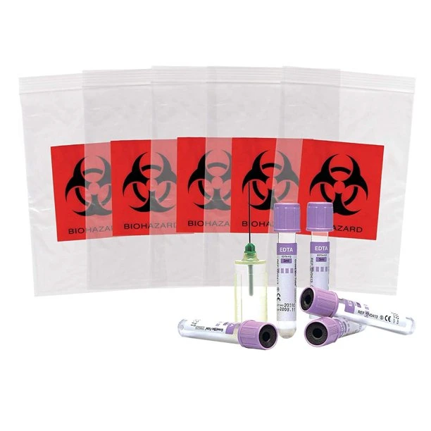 Laboratory Autoclave Different Sizes Ziplock Plastic Biohazard Specimen Transport Bag