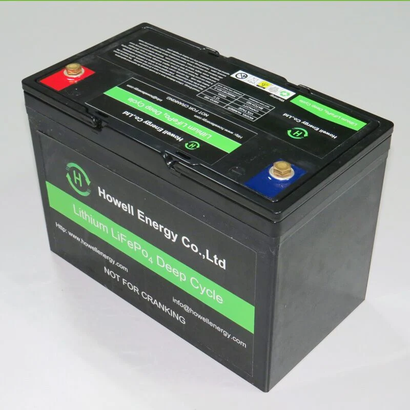 Batería recargable de 12V 100ah LiFePO4 de litio de almacenamiento de hierro