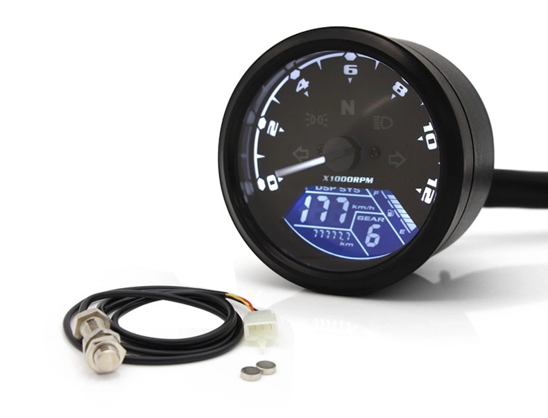 Universal Modified Motorcycle LCD Digital Meter Odometer Tachometer Gauge Feifei